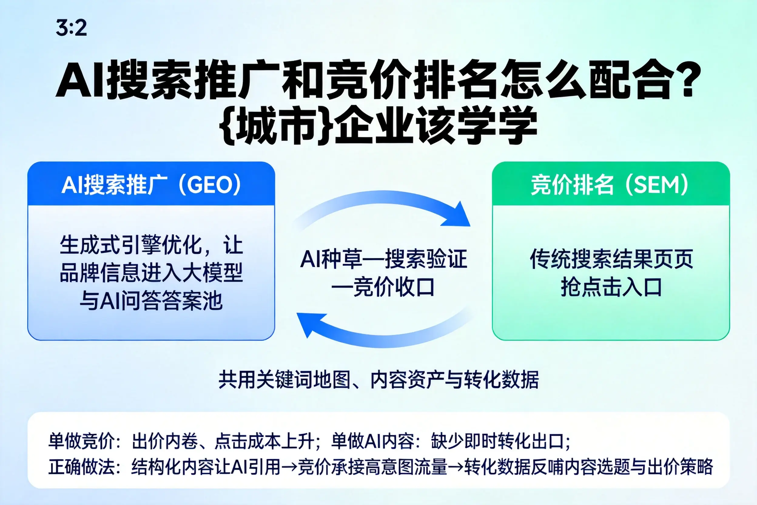 AI搜索推广和竞价排名怎么配合?双河企业该学学