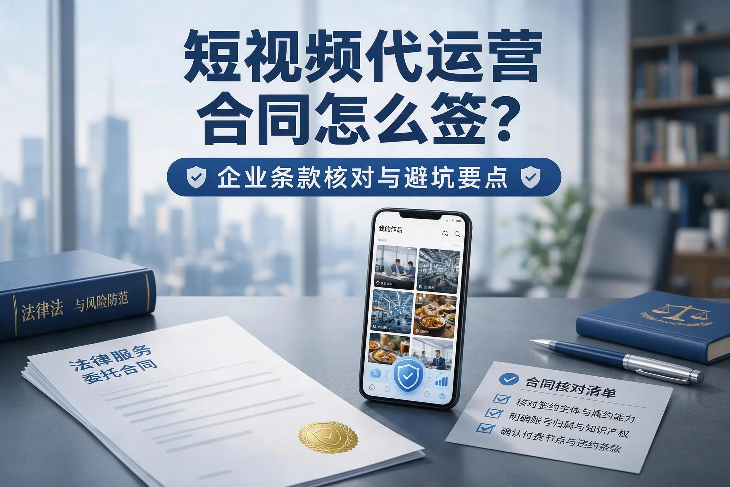 短视频代运营合同怎么签？双河企业条款核对与避坑要点