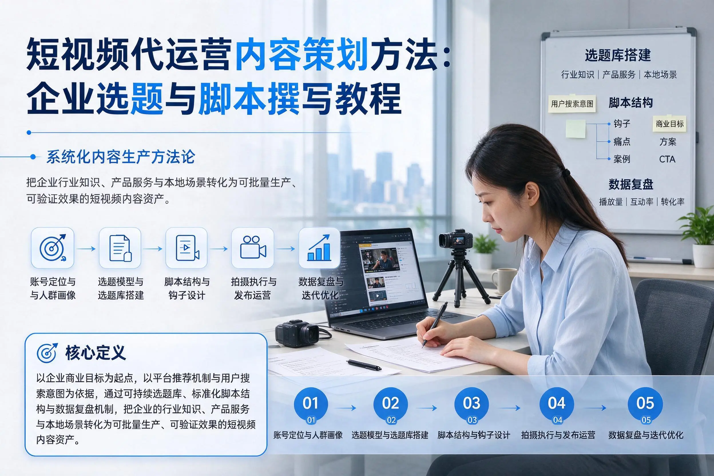 短视频代运营内容策划方法:双河企业选题与脚本撰写教程