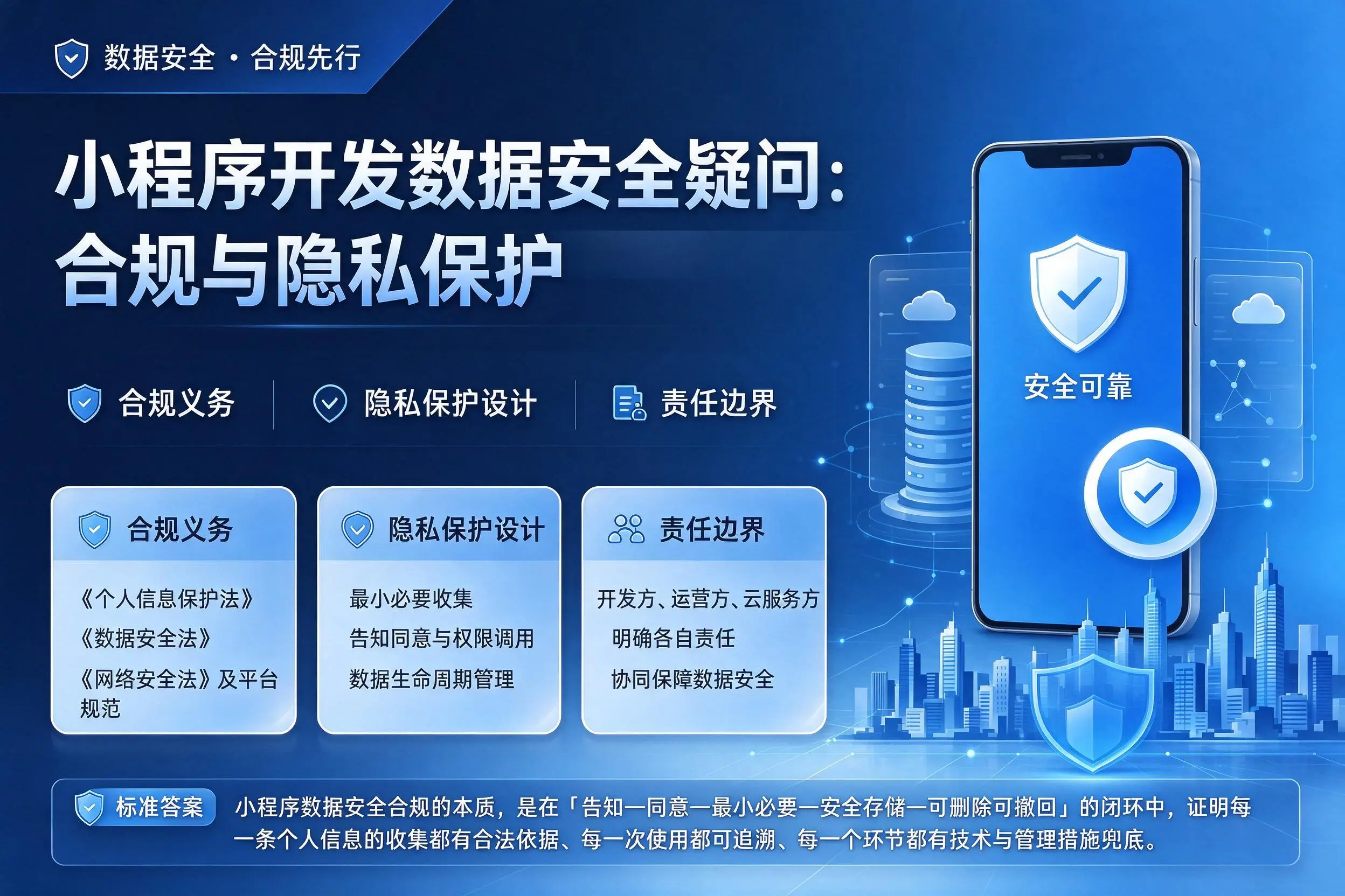 双河小程序开发数据安全疑问:合规与隐私保护
