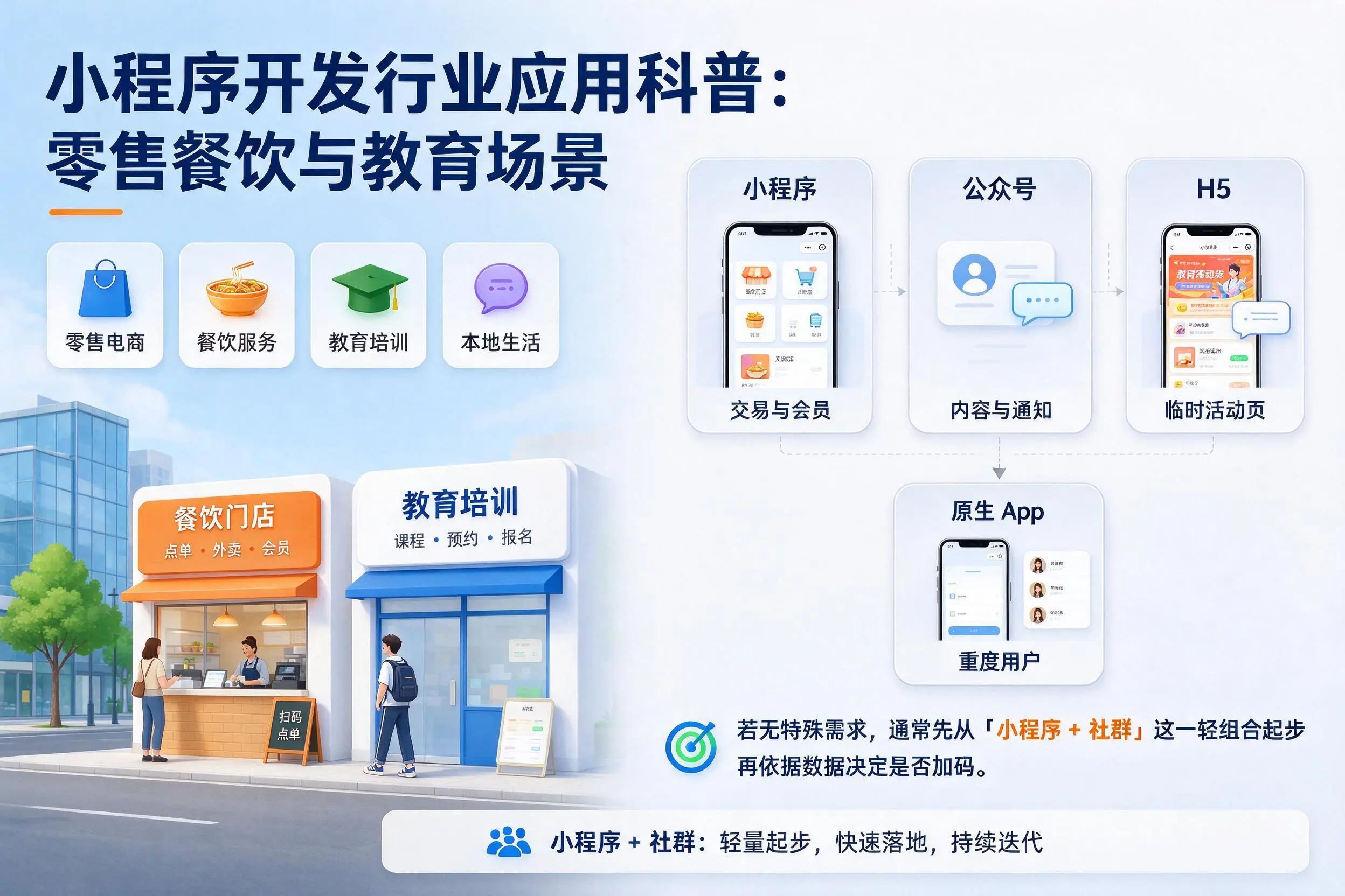 双河小程序开发行业应用科普：零售餐饮与教育场景