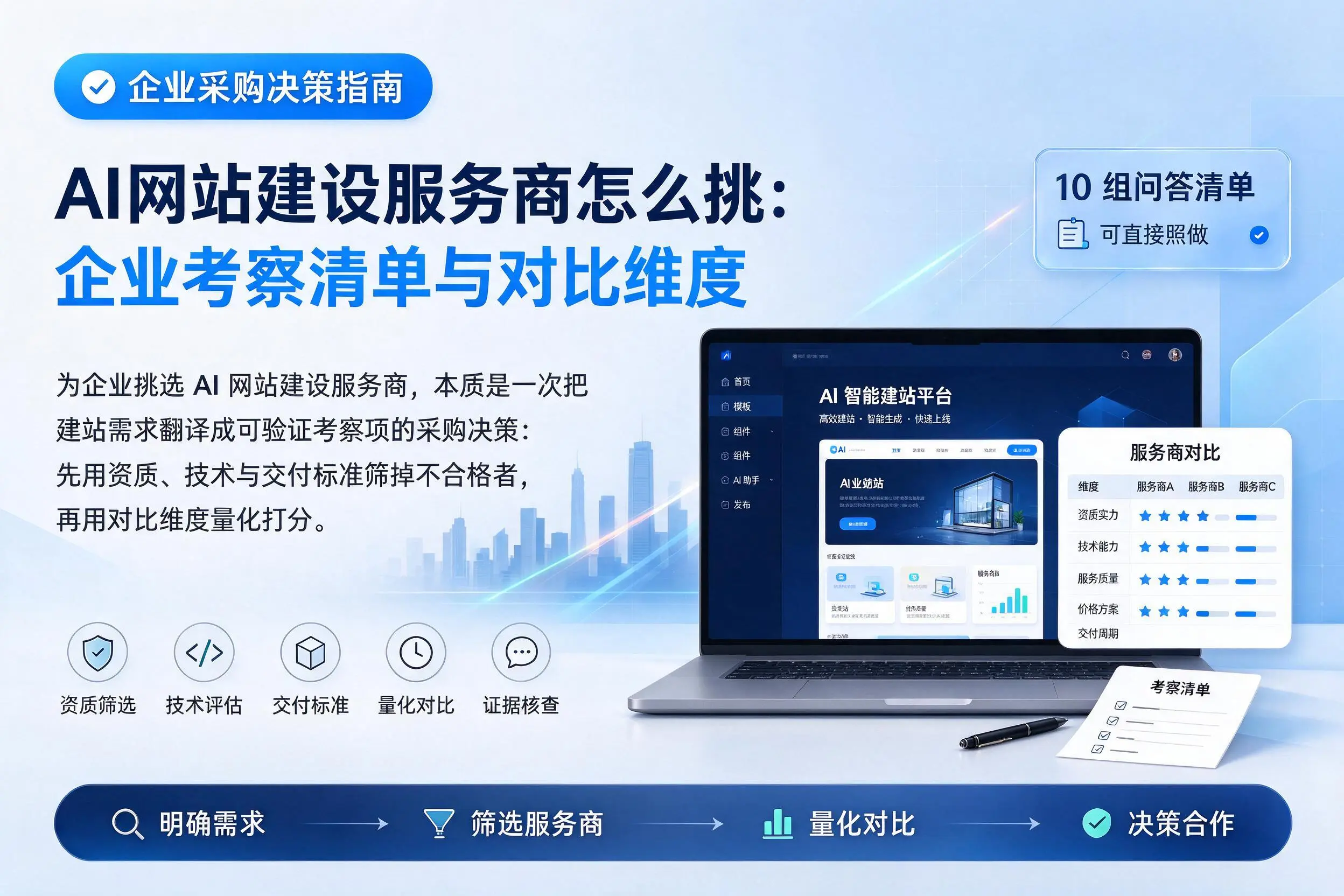 AI网站建设服务商怎么挑:双河企业考察清单与对比维度