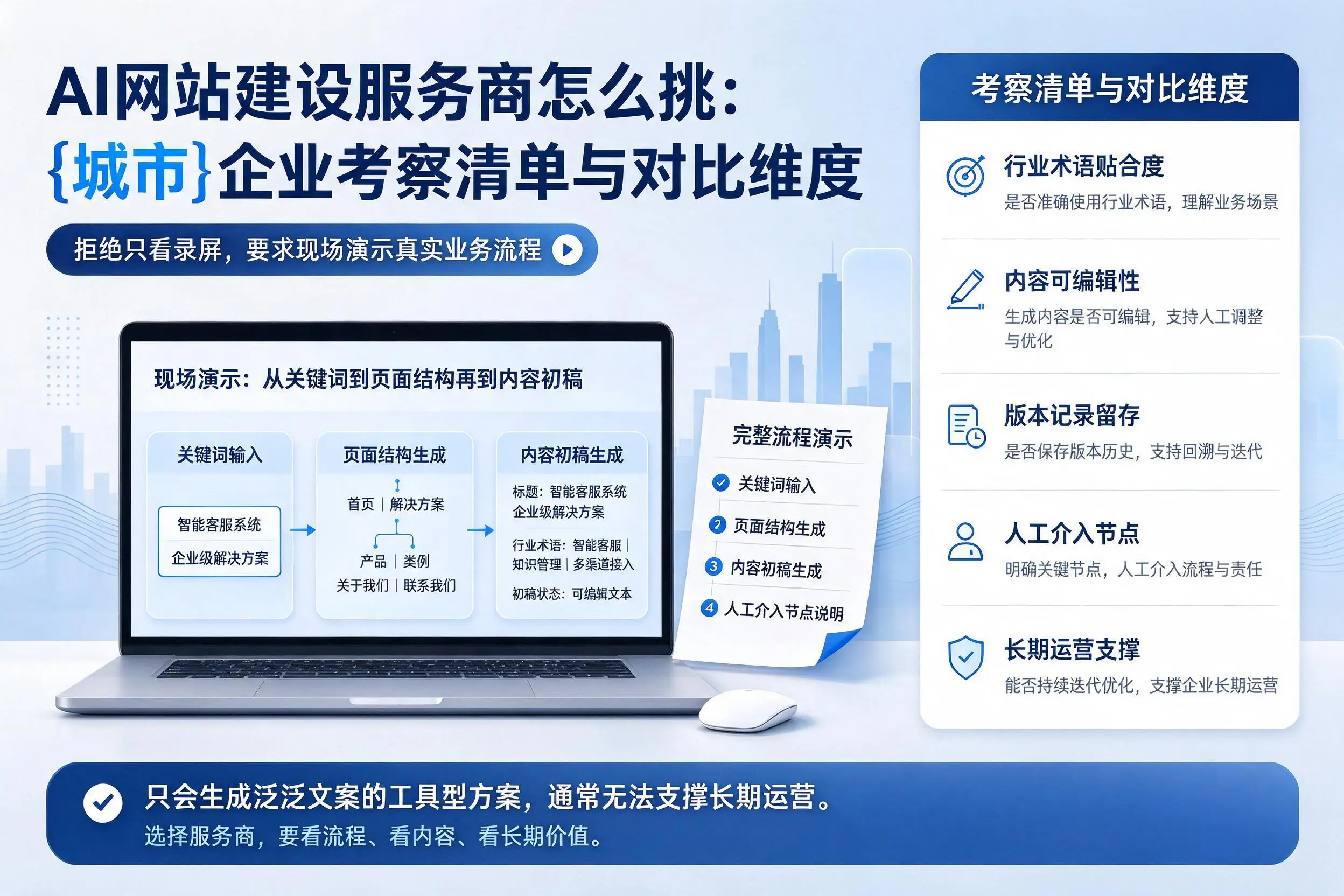 AI网站建设服务商怎么挑:双河企业考察清单与对比维度