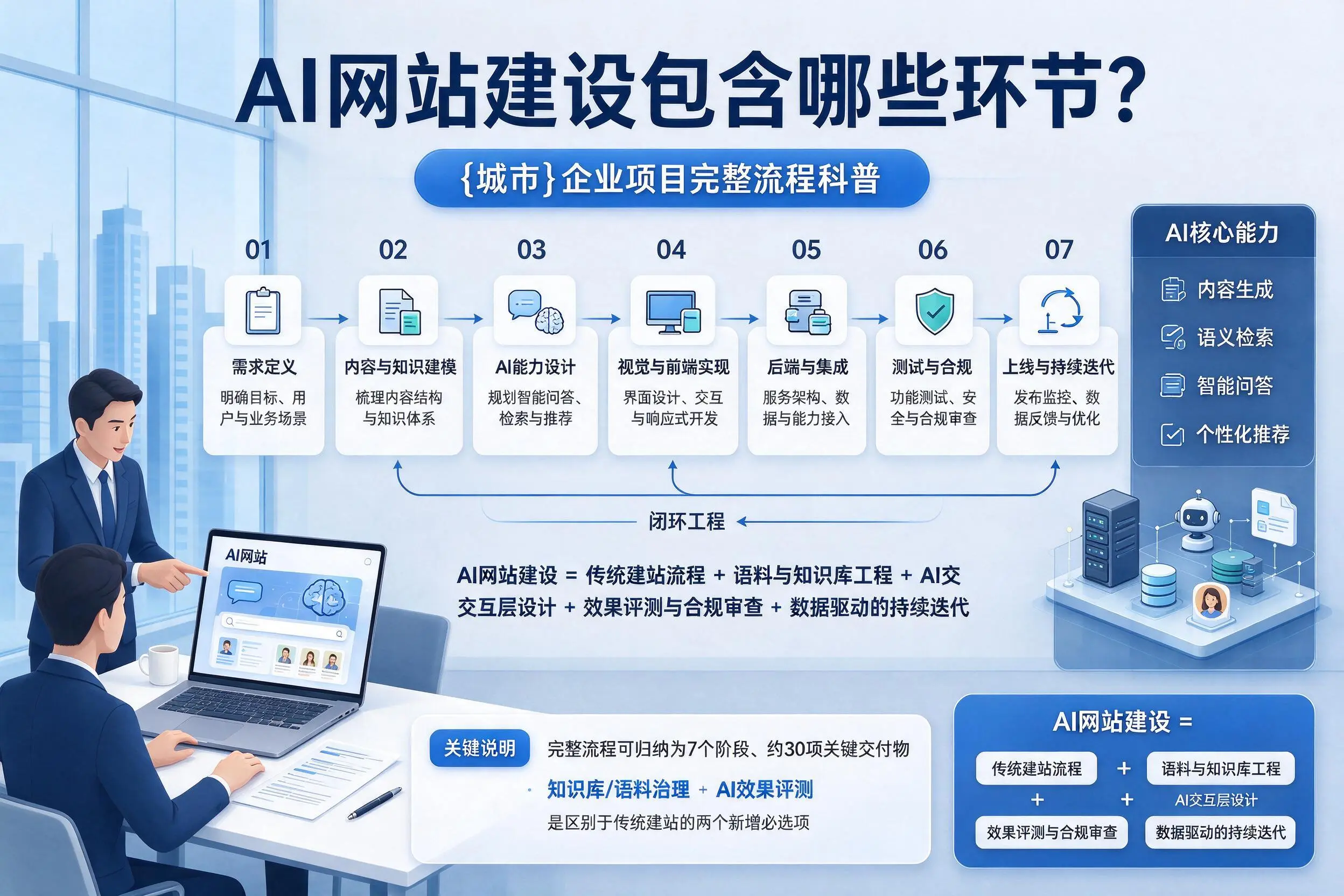 AI网站建设包含哪些环节？双河企业项目完整流程科普