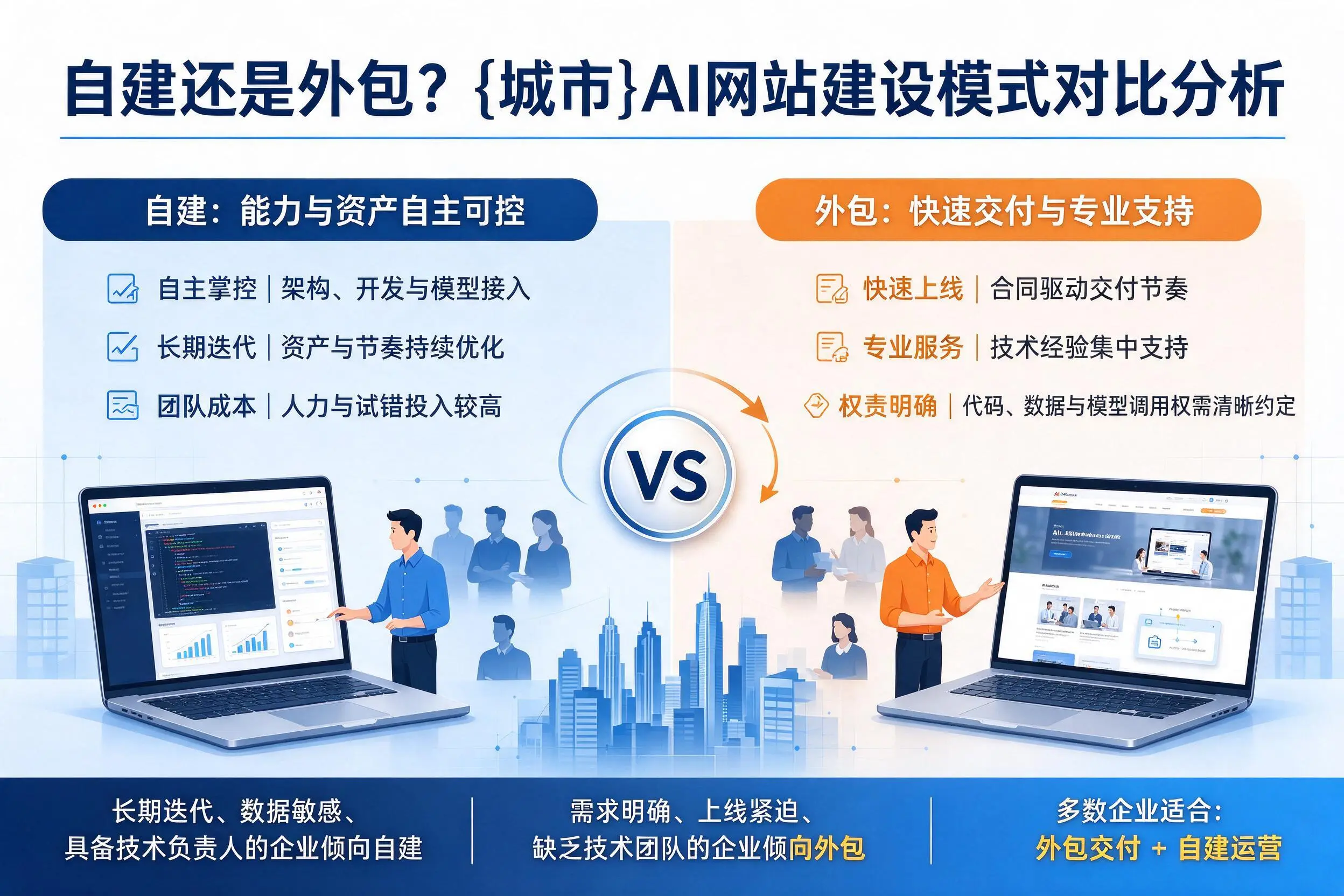 自建还是外包?双河AI网站建设模式对比分析